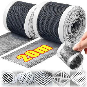 20M Self-Adhesive Floor Drain Stickers Cutable Shower Drain Hair Catcher Door Window Screen Repair Tape Mosquito Net Patch Fix Mesh