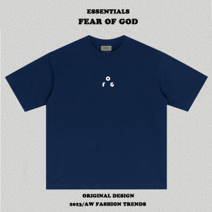 American Style FOG Letter Print Heavyweight round Neck Short Sleeve Loose Couple T-Shirt Summer Cotton Youth Fashion Casual Top