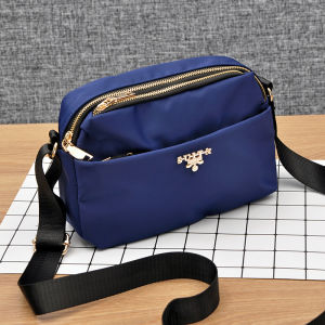 Waterproof Nylon Oxford Cloth Canvas Crossbody Bag Womens Fashion Trend Soft Handle Zipper Closure Small Size Shoulder Bag