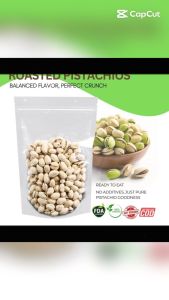 Roasted Pistachios Snack Crunchy Savory Organic Nuts Rich in Fiber Vitamin E Protein 100 grams