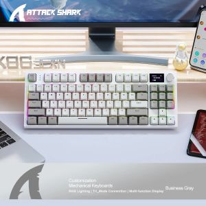 ATTACK SHARK | Attack Shark K86 RGB Wireless Mechanical Keyboard Hot Swap Metal Knob TFT Screen Tri-mode Macro Gaming Keyboard For PC Laptop