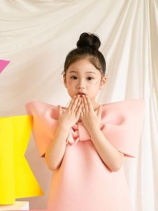 Barbie Girl Birthday Dress Childrens Dress Butterfly Knot One Shoulder Strap Vest Dress Korean Style Summer Skirt for Girls