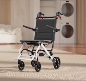 Lightweight Foldable Wheelchair Portable Travel Wheelchair With Handbrake For Adults Seniors