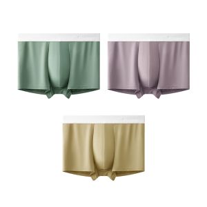 YOUKESHU | Pure Cotton Boxer Shorts For Men Mid Waist Briefs Antibacterial Comfortable Breathable Spring Summer Underwear By YKS