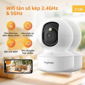 Camera Giám Sát Thú Cưng Boykeep 2PC 3MP Với WiFi 5G/2.4GHz 360 °   Camera An Ninh Trong Nhà Pan & Tilt Âm Thanh Hai Chiều Tầm Nhìn Ban Đêm