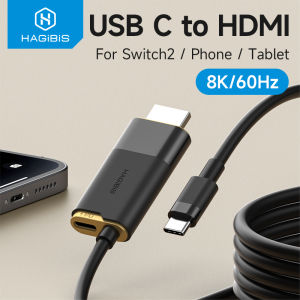 Hagibis TV Dock for Switch/OLED/Switch2 USB C to HDMI Cable Adapter 8K 60Hz HDR 100W PD for Laptop SteamDeck ROG Ally NS 1/2