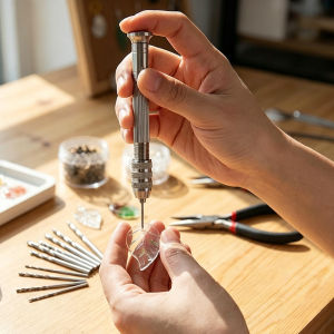 Pin Vise Hand Drill for Resin Casting Molds Single Head Hand Twisted Drill with 10Pcs Drill Bits (0.8-3 mm) for  Jewelry Making