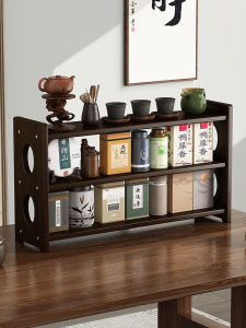 Antique Shelf Decoration Small Desktop Tea Set Shelf Multi-Layer Tea Kung Fu Tea Cup Display Shelf