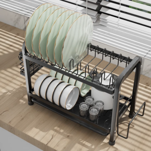 3-Layer Stainless Steel Dish Rack Kitchen Tableware Rack With Drain Tray Vertical Drying Rack Kitchen Organizer