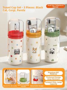 YOULUNMEI | 3-in-1 Portable Toothbrush and Rinse Cup Combo