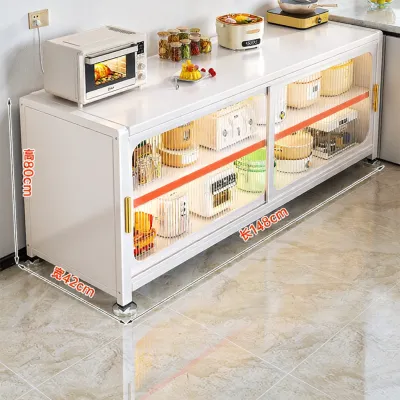 DIBIOU | Steel Multi-level Sliding Door Cabinet Multipurpose Storage for Microwave Oven