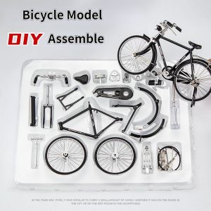 Bike Model Assemble Manual DIY Assembly 28 Bicycle Toys Classic Nostalgic 28 Bar Alloy Bike Mold Ornaments