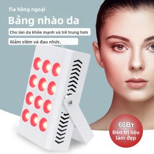 Đèn Trị Liệu Hồng Ngoại 12 LED Tấm Trị Liệu Ánh Sáng Đỏ Để Trẻ Hóa Da Điều Trị Mụn Giảm Nếp Nhăn Thiết Bị Làm Đẹp