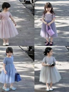 2024 Summer New Arrival Girl Dress Kids Tulle Tutu Skirt Baby Girl Sweet Mesh Skirt Princess Dress