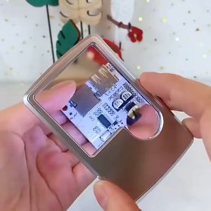 Handheld 3X 6X Mini Kartu Kredit Led Kaca Pembesar dengan Casing Kulit Ringan Kaca Pembesar Kotak Portabel Ultratipis dengan Lampu LED