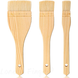 3 ชิ้นแบน Hake แปรง Hake แปรงทาสีศิลปินจิตรกรรมชุดแกะขนแปรงล้างสําหรับสีน้ําเซรามิคเครื่องปั้นดินเผาภาพวาด