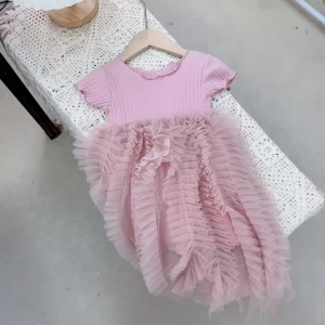 6 เดือน-7 ปี ชุดเดรสเด็กผู้หญิงฤดูร้อนปี ชุดเดรสเจ้าหญิงกระโปรงฤดูร้อนใหม่ มีซับใน กระโปรงฟูฟ่อง