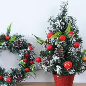 Mini Tabletop Christmas Tree Decorations - Potted Ornaments for Holiday Gifts