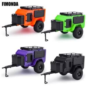 1Pcs Off-Road Camping Trailer Utility Trailer with Stickers Decoration DIY for 1/18 1/24 RC Crawler Car TRX4M SCX24 Upgrade Part