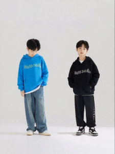 MUCMUKN | Color-block Letter Embroidered Hoodie Wide and Fashionable