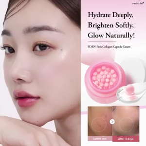 Medicube PDRN Pink Collagen Capsule Cream 55g – Melembapkan & Meratakan Warna Kulit Mengandung Salmon PDRN & Hyaluronic Acid Tekstur Gel Ringan Tidak Lengket K-Beauty