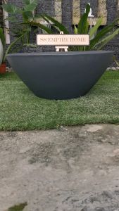 REX FP24 Fiberglass Matte Black Round Flat Conical Lotus Lily Water Plant Fish Flower Pot Pasu Bunga Garden Taman Pokok