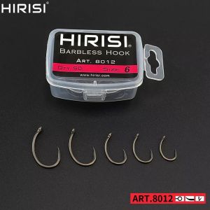 Hirisi 100pcs Coating High Carbon Stainless Steel Barbless Hooks 8012 Fishing Hook Fishing Tool Accessories