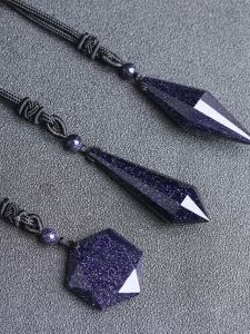 สร้อยคอจี้หินสีฟ้าสวรรค์สำหรับวันเกิดของนักเรียน จี้หกเหลี่ยม เครื่องรางนำโชค จี้ราศี ของขวัญสำหรับคู่รักทั้งชายและหญิง