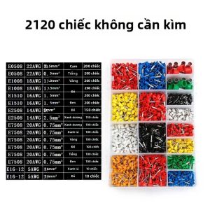 Đầu Nối Dạng Ống VE 400-2120PCS Đầu Cos Cách Điện Cho Dây Cáp Điện Áp Thấp