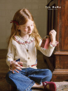 toz mama | Autumn Cherry Embroidery Sleeveless Vest for Girls