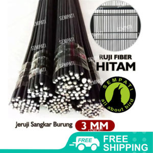 SEMPATI Ruji Jeruji Fiber 2.5Mm Hitam Untuk Sangkar Burung Merpati Kotak Lovebird Perkutut Batang Stik Kandang Burung Ruji Jeruji Fiber Hitam RJFH3M