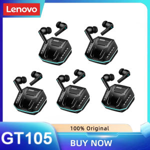 Lenovo | Lenovo GT105 Gaming Headphones Bluetooth 6.0 Wireless Earphones RGB Lighting Esports Earbuds Ultra-Low Latency 24H Playtime Gift