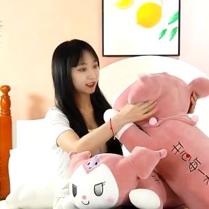 Bantal Guling Jumbo Karakter Kartun Sanrio Kuromi Lucu Mainan Boneka Tidur Lembut Panjang 60 - 90Cm