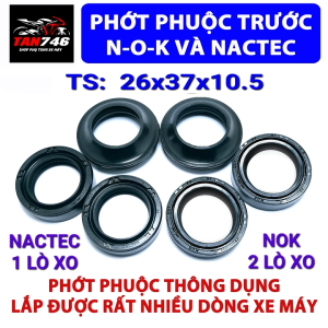 Phớt giảm xóc Phốt phuộc trước N-O-K và NACTEC 26x37 Lắp phuộc trước xe số xe ga HD Ya Sym và cả xe Trung Quốc NoK