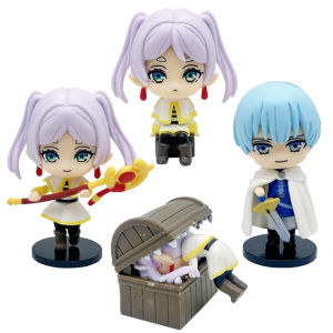 Bandai | 4pcs/set Frieren: Beyond Journeys End Anime Figure Sitting Fern Action Figures Frieren Noodle Stopper Figure Collection Model