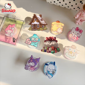 Sanrio | High End Sanrio Hello Kitty Kuromi Pochacco Melody Magnetic Mobile Phone Holder Cute Cartoon Grip Bracket For IPhone Case Stands