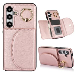 Ring Stand Card Wallet Phone Case for Samsung Galaxy S21 S23 FE S22 S24 S25 Ultra S26 Plus A36 A15 A55 A35 A16 A56 Leather Cover