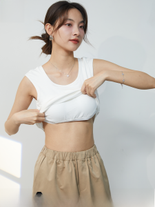 MiiOW | Áo ba lỗ nữ một mảnh MiiOW Catwoman Áo ba lỗ không dây màu trắng Áo khoác ngoài Áo lót ngực chống mỡ bụng mùa hè 2025