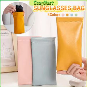 CozyNest Premium Soft Leather Eyewear Case - Elegant Yellow Sunglasses Storage Bag