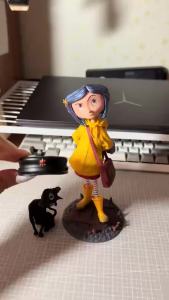 Bandai | Coraline and The Cat Peripheral Figurine Model Table Decoration Birthday Gift Trendy Toy Scene Decoration Car Decoration