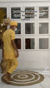 Baju koko 1-12 Tahun / Setelan Jubah Pakistan Anak Lengan pendek Motif Polos Bahan Katun / Stelan Muslim