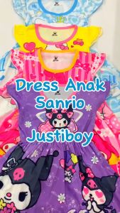 Dress Baju Anak Perempuan Kuromi Sanrio Full Printing Umur 2 - 8 Tahun [ABEL]