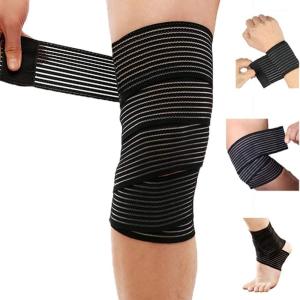 Boer Elastic Calf Leg Compression Bandage Sleeve for Men and Women Knee Wraps Elastic Sports Knee Bands for Ankle Elbow WristCompression Wraps Lower Legs for Stabilising Ligament Joint Pain Sport Adjustable Black 120CM