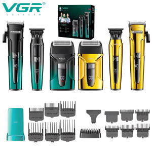 VGR | VGR 3-in-1 Hair Trimming Set Professional High end Electric Push Clipper Oil Head Carving Pusher LED Reciprocating Shaver V-694
