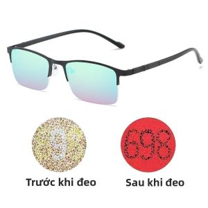 Hình Chữ Nhật Kính Mát Dành Cho Nữ Hiệu Chỉnh Đỏ Xanh Màu Mù Kính Mắt Gương Thời Trang Ống Kính Người Lớn Kính Thường Ngày