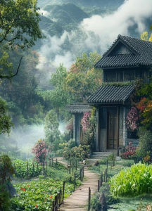 ADULT Jigsaw Puzzle 1000pcs Landscape Manor Art - LEISURE COTTAGE Elegant Estate Design for Home Decor