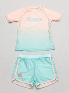 Girls Two-Piece Swimsuit Childrens Thermal Vacation Sunscreen Swimming Set Polyester Fabric Medium to Large Size Kids