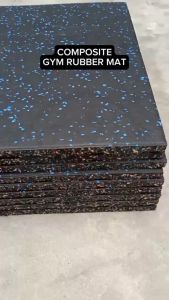 JF Indonesia Rubber Flooring Roll Mat Karpet Karet Gym Fitnes Fitness - ukuran 50cm x 50cm/Composite Gym Rubber Floor Mat