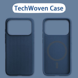 Luxury Tech Woven Magnetic Adsorption Case for iPhone 13 14 15 16 17 Pro Max Air TechWoven for Magsafe Wireless Charge Cover