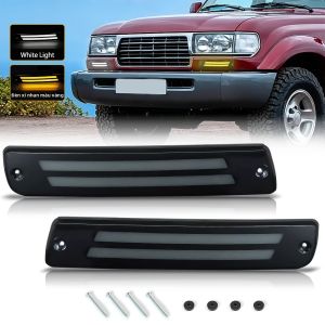 Đèn LED DRL Chạy Ban Ngày Cho Toyota Land Cruiser 80 Series LC80 FJ80 FZJ80 HDJ80 HZJ80 1991-1997 Tích Hợp Đèn Xi Nhan Màu Đen Chất Liệu ABS LED